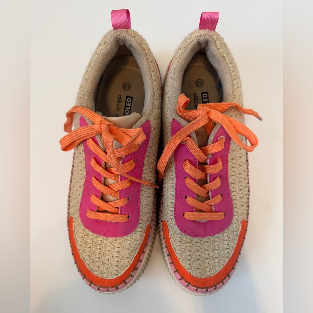 Vibrant Pink and Orange platform Sneakers